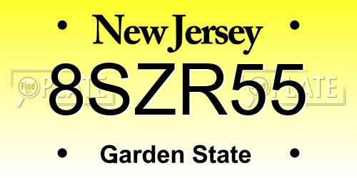8SZR55 New Jersey License Plate