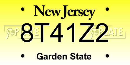 8T41Z2 New Jersey License Plate