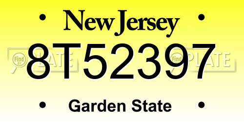 8T52397 New Jersey License Plate