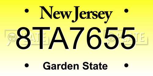 8TA7655 New Jersey License Plate