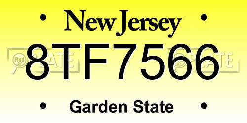 8TF7566 New Jersey License Plate