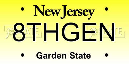 8THGEN New Jersey License Plate