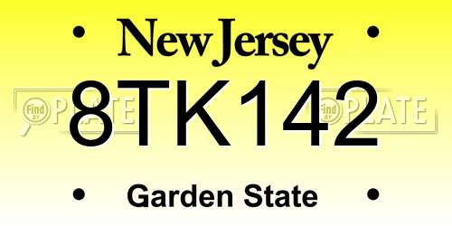 8TK142 New Jersey License Plate