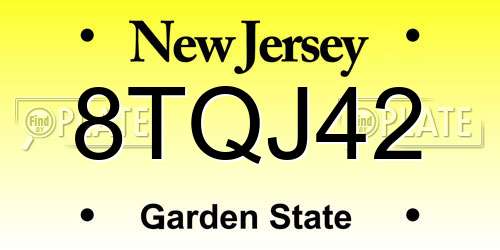 8TQJ42 New Jersey License Plate
