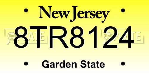 8TR8124 New Jersey License Plate