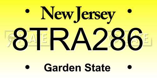 8TRA286 New Jersey License Plate