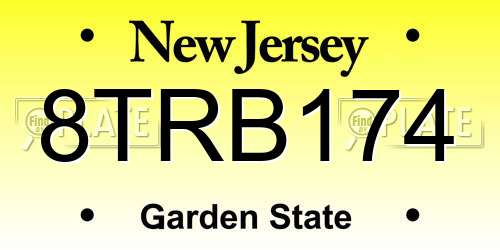 8TRB174 New Jersey License Plate