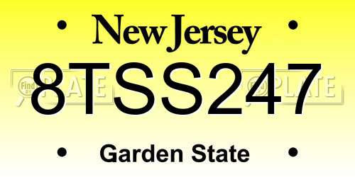 8TSS247 New Jersey License Plate