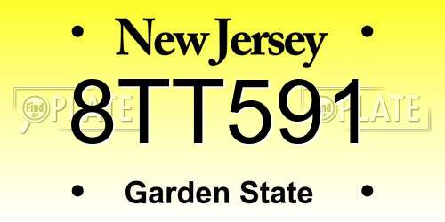 8TT591 New Jersey License Plate