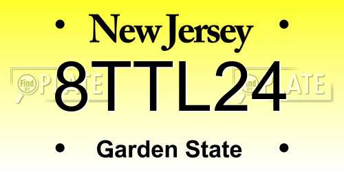 8TTL24 New Jersey License Plate