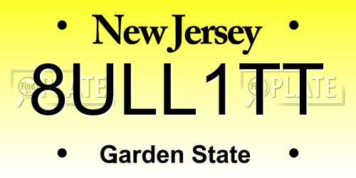 8ULL1TT New Jersey License Plate