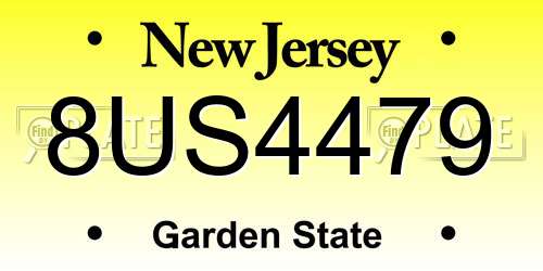 8US4479 New Jersey License Plate