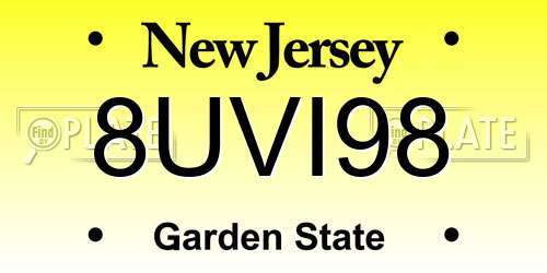8UVI98 New Jersey License Plate