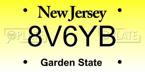 8V6YB New Jersey License Plate