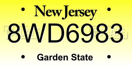 8WD6983 New Jersey License Plate