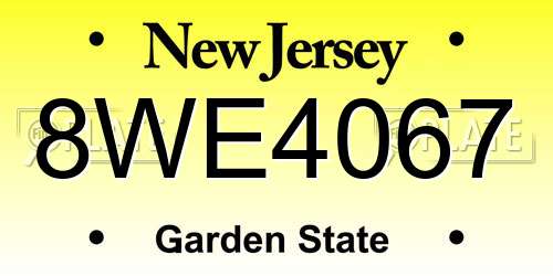 8WE4067 New Jersey License Plate