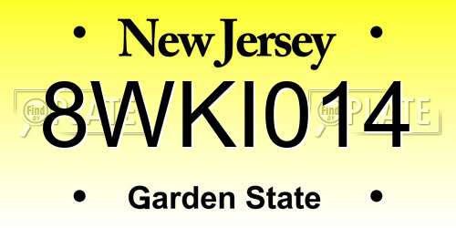 8WKI014 New Jersey License Plate