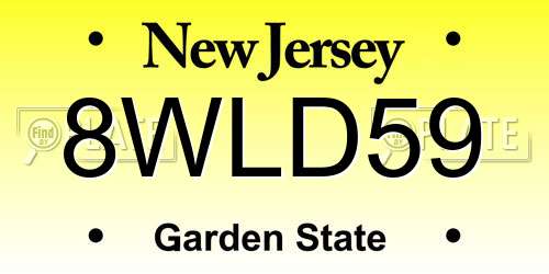 8WLD59 New Jersey License Plate