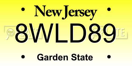 8WLD89 New Jersey License Plate