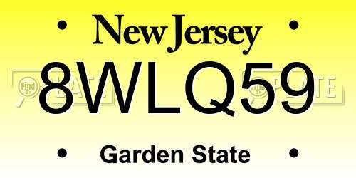 8WLQ59 New Jersey License Plate