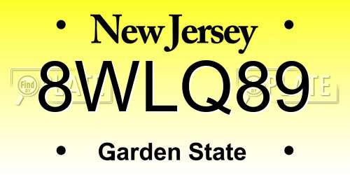 8WLQ89 New Jersey License Plate