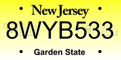 8WYB533 New Jersey License Plate