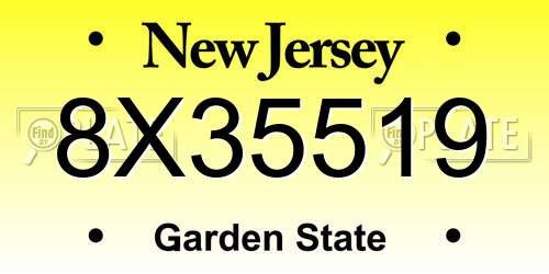 8X35519 New Jersey License Plate