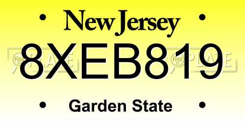 8XEB819 New Jersey License Plate