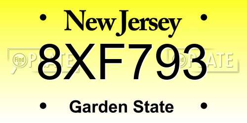 8XF793 New Jersey License Plate