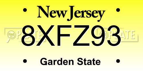 8XFZ93 New Jersey License Plate