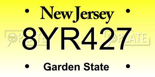 8YR427 New Jersey License Plate