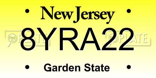 8YRA22 New Jersey License Plate