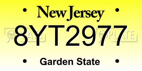 8YT2977 New Jersey License Plate