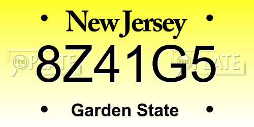 8Z41G5 New Jersey License Plate