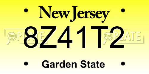 8Z41T2 New Jersey License Plate