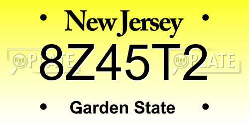 8Z45T2 New Jersey License Plate