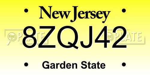 8ZQJ42 New Jersey License Plate