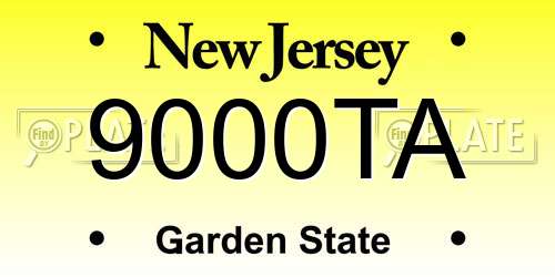 9000TA New Jersey License Plate