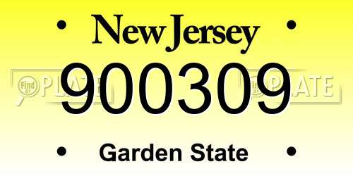 900309 New Jersey License Plate