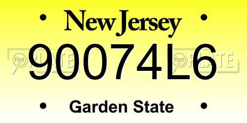 90074L6 New Jersey License Plate