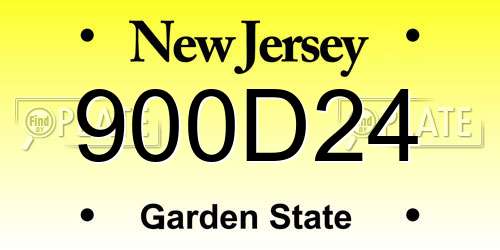 900D24 New Jersey License Plate