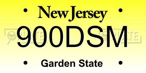 900DSM New Jersey License Plate