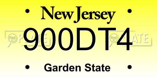 900DT4 New Jersey License Plate