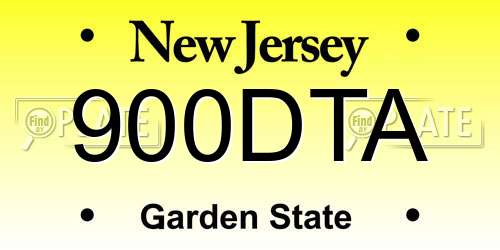 900DTA New Jersey License Plate