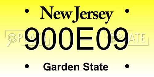 900E09 New Jersey License Plate