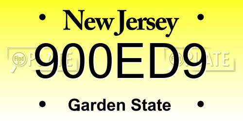 900ED9 New Jersey License Plate
