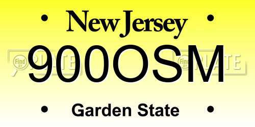 900OSM New Jersey License Plate