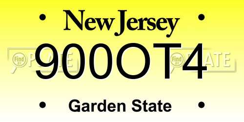 900OT4 New Jersey License Plate
