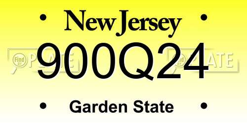 900Q24 New Jersey License Plate