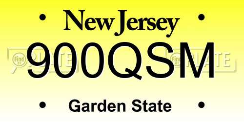 900QSM New Jersey License Plate